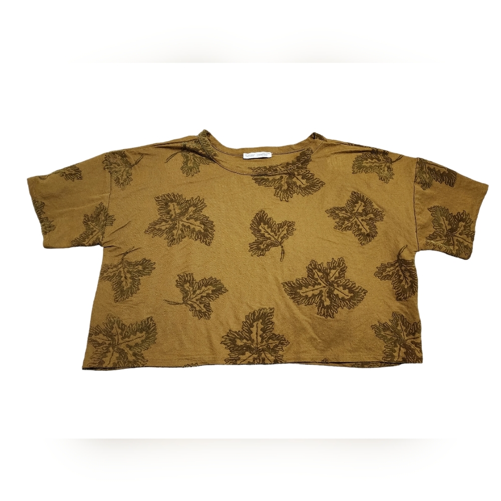 Zara Leaf Crop Top, Size S